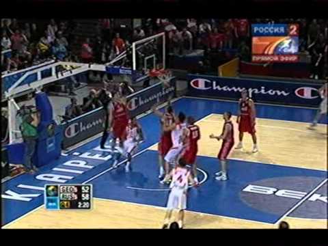 Баскетбол :  Россия - Грузия (окончание)  ЧМЕ Клайпеда
